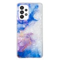 For Samsung Galaxy A32 4G IMD Shell Pattern TPU Phone Case(Sky Blue Purple Marble)
