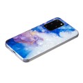 For Samsung Galaxy S20+ IMD Shell Pattern TPU Phone Case(Sky Blue Purple Marble)