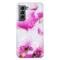 For Samsung Galaxy S21 5G IMD Shell Pattern TPU Phone Case(Red Marble)