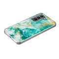 For Samsung Galaxy S21 5G IMD Shell Pattern TPU Phone Case(Green Marble)