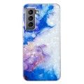 For Samsung Galaxy S21 5G IMD Shell Pattern TPU Phone Case(Sky Blue Purple Marble)