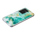 For Samsung Galaxy S21 Ultra 5G IMD Shell Pattern TPU Phone Case(Green Marble)