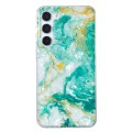 For Samsung Galaxy S23+ 5G IMD Shell Pattern TPU Phone Case(Green Marble)