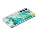 For Samsung Galaxy S23+ 5G IMD Shell Pattern TPU Phone Case(Green Marble)