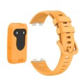 For Huawei Band 8 Silicone Protective Case + Silicone Watch Band Kit(Yellow)