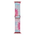 For Apple Watch Ultra 49mm Painted Pattern Nylon Replacement Watch Band(Flower Butterfly)