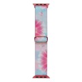 For Apple Watch SE 2022 44mm Painted Pattern Nylon Replacement Watch Band(Flower Butterfly)