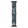 For Apple Watch 5 40mm Painted Pattern Nylon Replacement Watch Band(Geometric Rainbow)
