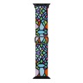 For Apple Watch 4 40mm Painted Pattern Nylon Replacement Watch Band(Geometric Rainbow)