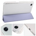 For OPPO Pad Air 10.36 2022 3-folding Transparent TPU Smart Leather Tablet Case with Pen Slot(Purple