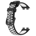 For Huawei Band 8 Two Color Silicone Replacement Watch Band(Black White)