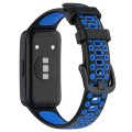 For Huawei Band 8 Two Color Silicone Replacement Watch Band(Black Blue)