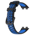 For Huawei Band 8 Two Color Silicone Replacement Watch Band(Black Blue)