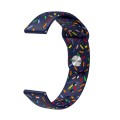 20mm Universal Reverse Buckle Colorful Oval Dot Pattern Silicone Watch Band(Dark Blue)