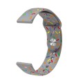 20mm Universal Reverse Buckle Colorful Oval Dot Pattern Silicone Watch Band(Grey)