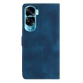 For Honor 90 Lite Flower Butterfly Embossing Pattern Leather Phone Case(Blue)