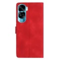 For Honor 90 Lite Flower Butterfly Embossing Pattern Leather Phone Case(Red)