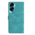 For Honor 90 Lite Flower Butterfly Embossing Pattern Leather Phone Case(Sky Blue)