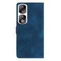 For Honor 90 Pro Flower Butterfly Embossing Pattern Leather Phone Case(Blue)