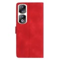 For Honor 90 Pro Flower Butterfly Embossing Pattern Leather Phone Case(Red)