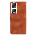 For Honor 90 Pro Flower Butterfly Embossing Pattern Leather Phone Case(Brown)