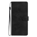 For Honor 90 Flower Butterfly Embossing Pattern Leather Phone Case(Black)