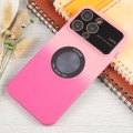 For iPhone 15 Pro Gradient Silicone Shockproof Magsafe Phone Case with Lens Film(Pink Rose)