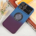 For iPhone 15 Plus Gradient Silicone Shockproof Magsafe Phone Case with Lens Film(Blue Red)
