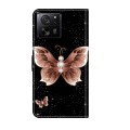 For Xiaomi 13T Pro Crystal 3D Shockproof Protective Leather Phone Case(Pink Diamond Butterfly)