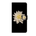 For Xiaomi 13T Pro Crystal 3D Shockproof Protective Leather Phone Case(White Flower)