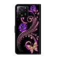 For Xiaomi 13T Pro Crystal 3D Shockproof Protective Leather Phone Case(Purple Flower Butterfly)