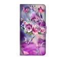 For Samsung Galaxy A22 5G Crystal 3D Shockproof Protective Leather Phone Case(Butterfly)