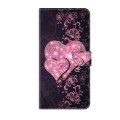 For Samsung Galaxy A22 5G Crystal 3D Shockproof Protective Leather Phone Case(Lace Love)