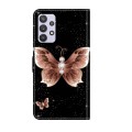 For Samsung Galaxy A32 5G Crystal 3D Shockproof Protective Leather Phone Case(Pink Diamond Butterfly