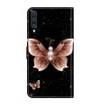 For Samsung Galaxy A50 Crystal 3D Shockproof Protective Leather Phone Case(Pink Diamond Butterfly)