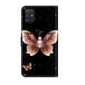For Samsung Galaxy A51 4G Crystal 3D Shockproof Protective Leather Phone Case(Pink Diamond Butterfly