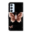 For Samsung Galaxy A54 5G Crystal 3D Shockproof Protective Leather Phone Case(Pink Diamond Butterfly