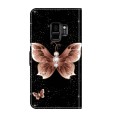For Samsung Galaxy S9 Crystal 3D Shockproof Protective Leather Phone Case(Pink Diamond Butterfly)