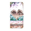 For Samsung Galaxy S10 Crystal 3D Shockproof Protective Leather Phone Case(Pink Diamond Heart)
