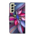 For Samsung Galaxy S21 FE 5G Crystal 3D Shockproof Protective Leather Phone Case(Colorful Flower)