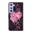 For Samsung Galaxy S21+ Crystal 3D Shockproof Protective Leather Phone Case(Lace Love)