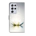For Samsung Galaxy S21 Ultra Crystal 3D Shockproof Protective Leather Phone Case(Light Lotus)