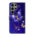 For Samsung Galaxy S23 Ultra Crystal 3D Shockproof Protective Leather Phone Case(Diamond Butterfly)