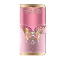For Samsung Galaxy A24 Crystal 3D Shockproof Protective Leather Phone Case(Pink Bottom Butterfly)