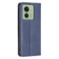 For Motorola Edge 40 Rhombus Texture Magnetic Leather Phone Case(Blue)