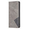 For Motorola Moto G34 5G Rhombus Texture Magnetic Leather Phone Case(Grey)