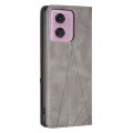 For Motorola Moto G34 5G Rhombus Texture Magnetic Leather Phone Case(Grey)