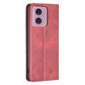 For Motorola Moto G24 Rhombus Texture Magnetic Leather Phone Case(Red)