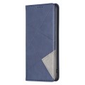 For Motorola Edge 50 Pro 5G Rhombus Texture Magnetic Leather Phone Case(Blue)