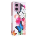 For Motorola Moto G24 Colored Drawing Pattern Leather Phone Case(Butterflies)